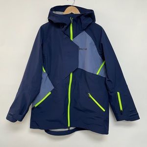 Marmot Women's Ski Jacket - Navy and Neon Yellow